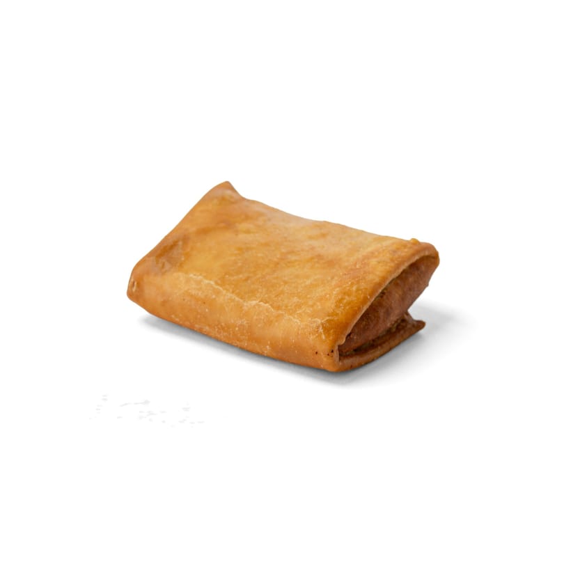 A single golden-brown, rectangular pastry with a slightly puffed surface, casting a soft shadow.