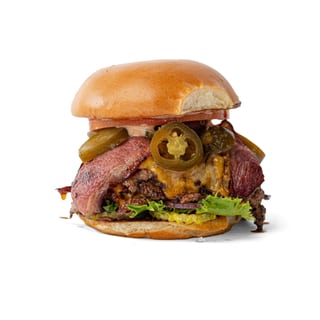 The Mighty CLE Burger with Seasoned Fries